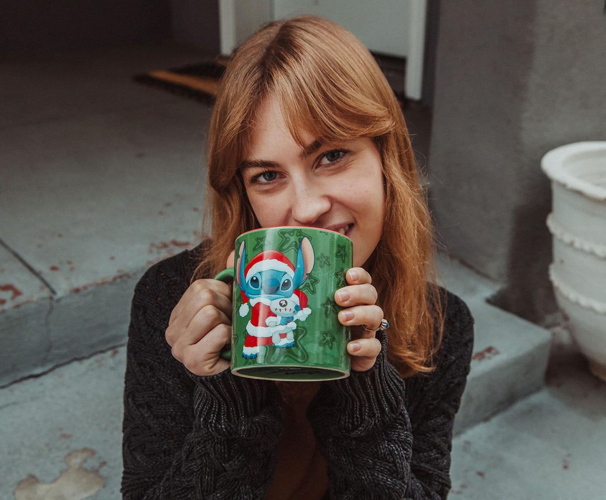 Disney Lilo & Stitch Santa Suit Ceramic Mug | Holds 20 Ounces