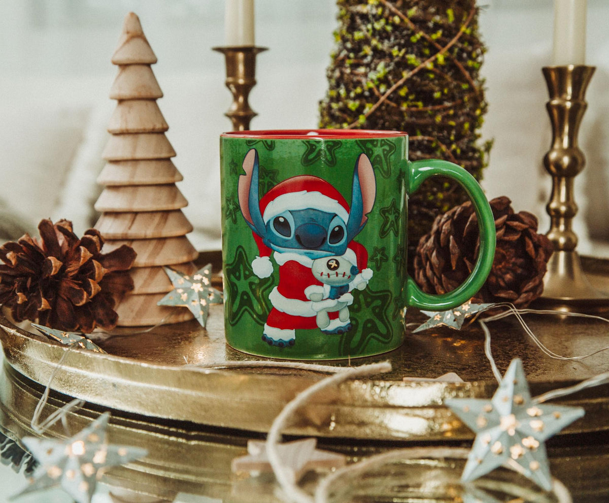 Disney Lilo & Stitch Santa Suit Ceramic Mug | Holds 20 Ounces