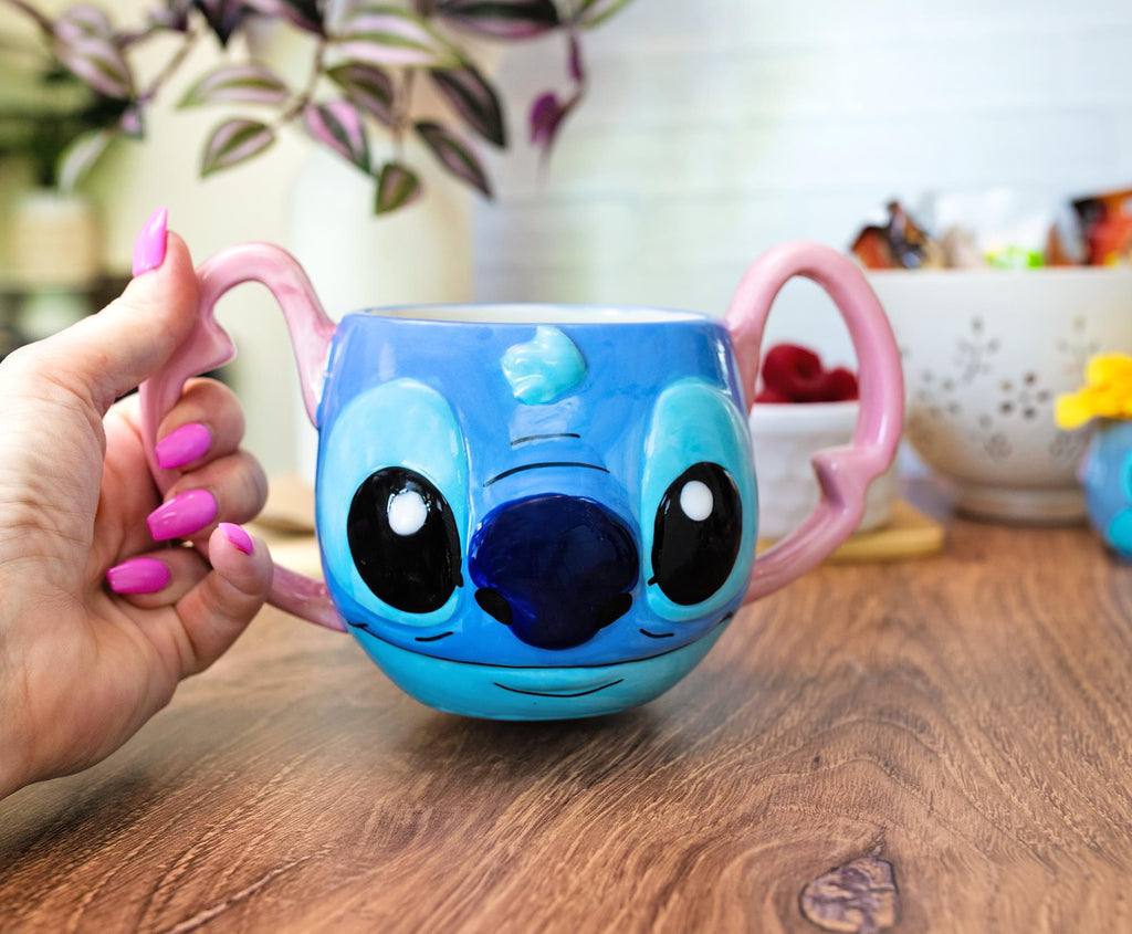 Disney Lilo & Stitch Experiment 626 Face 3D Sculpted Ceramic Mug | 16 Ounces