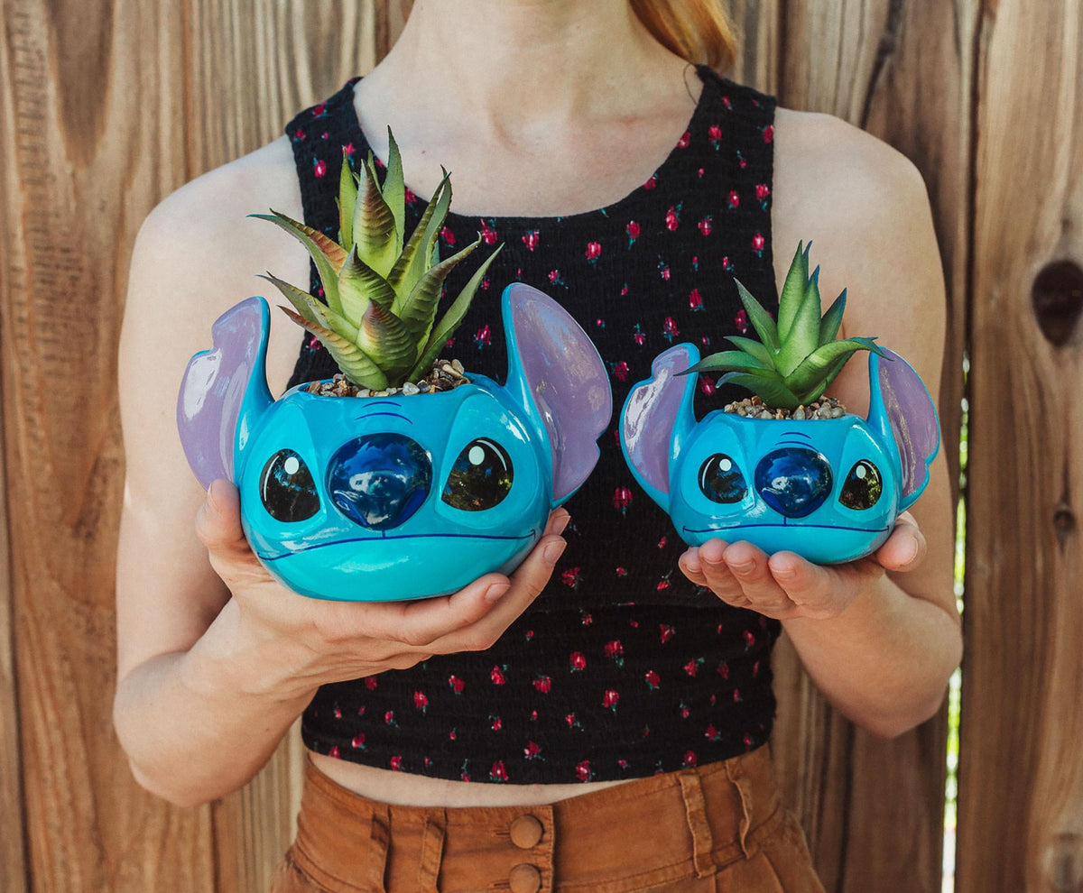 Disney Stitch Face Large Ceramic Planter | 5x5x7 Inches