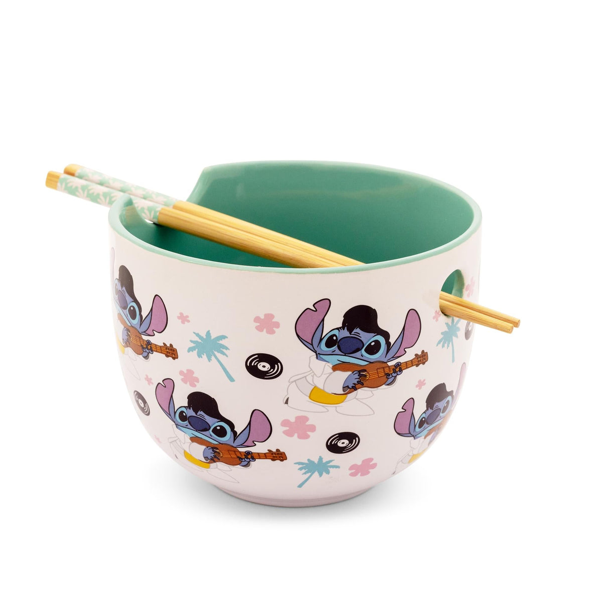 Disney Lilo & Stitch Elvis Stitch 20-Ounce Ceramic Ramen Bowl and Chopstick Set