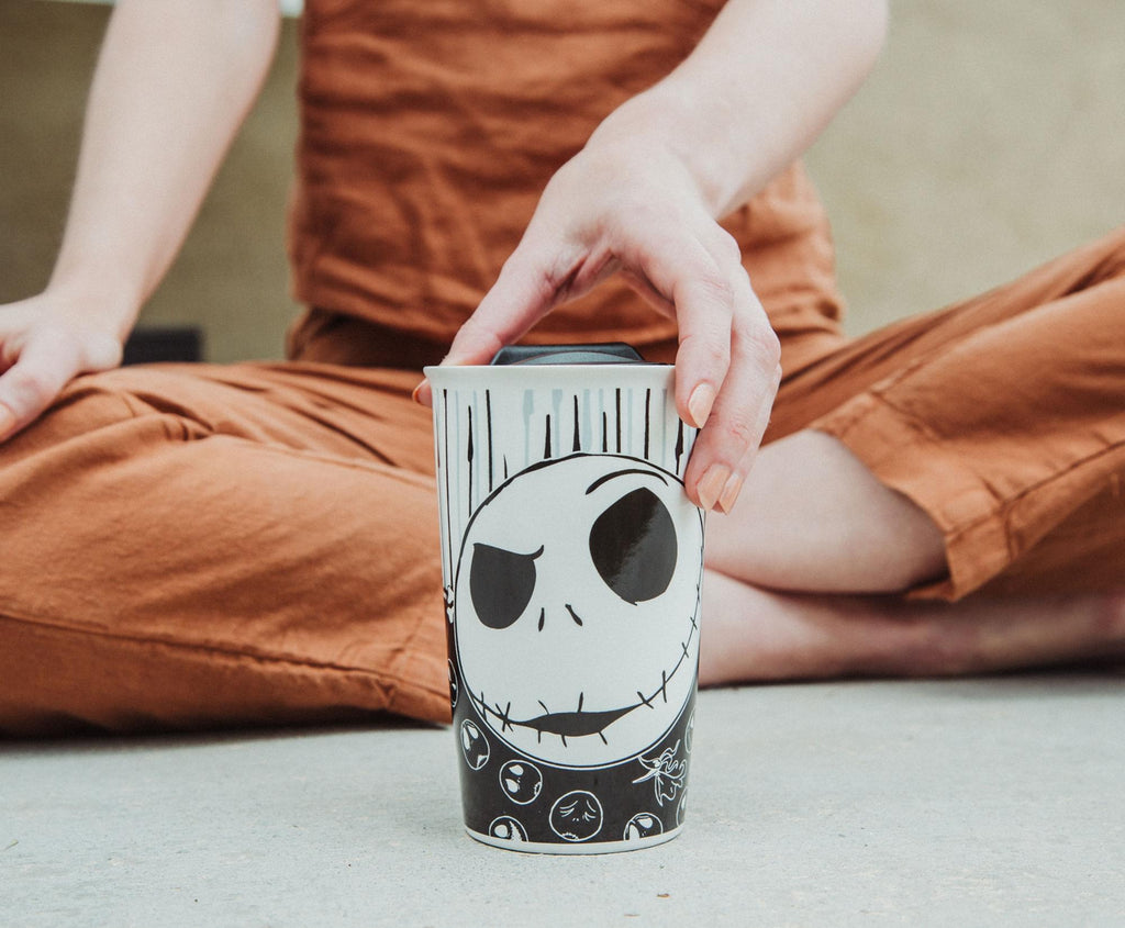 Disney Nightmare Before Christmas Jack with Bones Ceramic Travel Mug | 10 Ounces