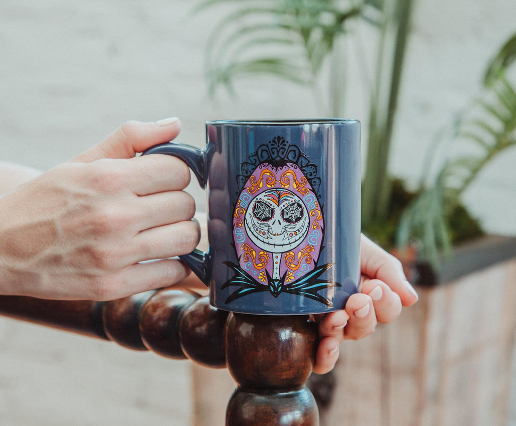 Disney Nightmare Before Christmas Sugar Skulls Jack and Sally Ceramic Mug Set