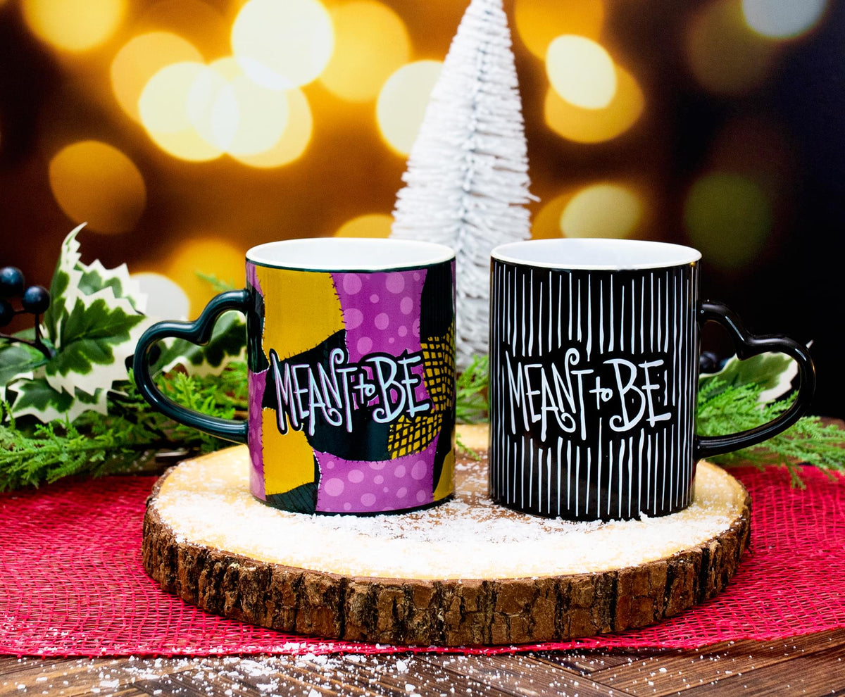 Disney Nightmare Before Christmas Jack and Sally Mug Set | Each Holds 14 Ounces