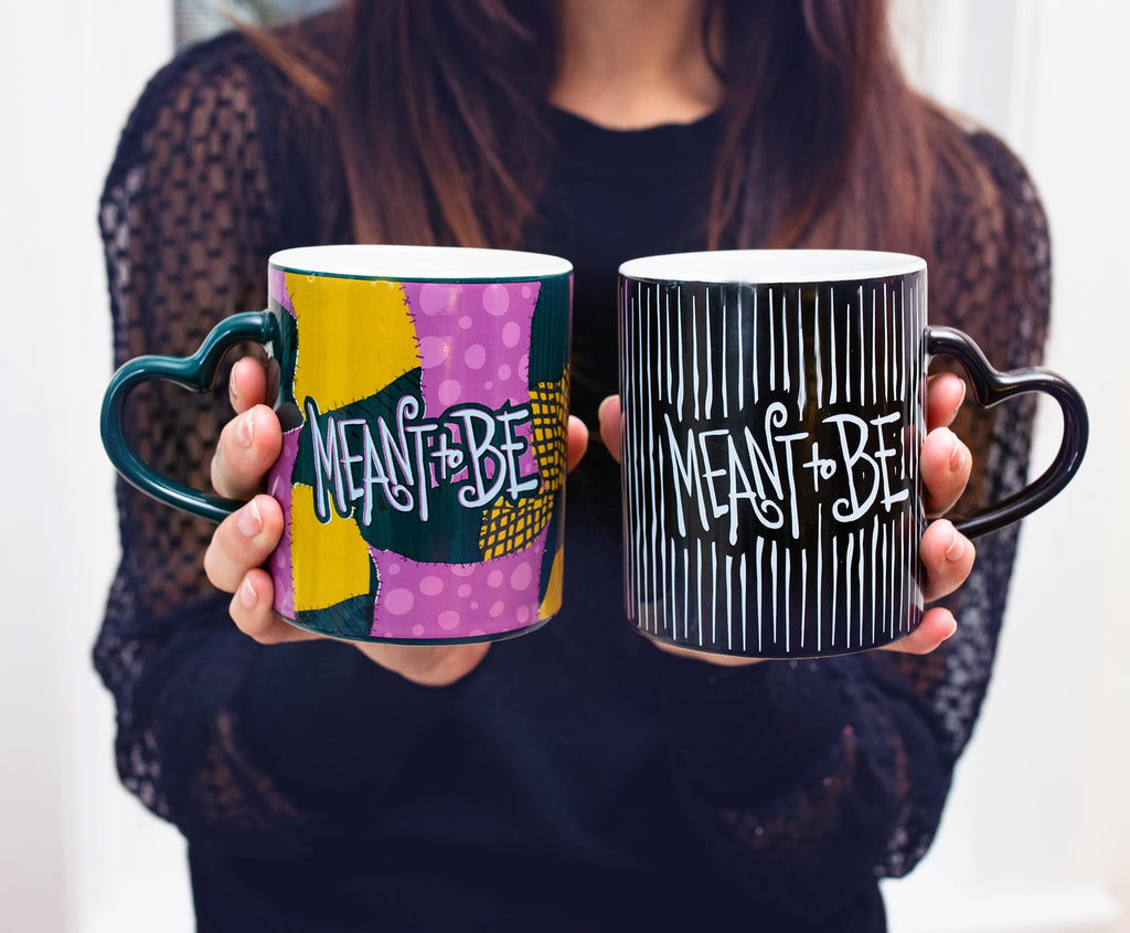 Disney Nightmare Before Christmas Jack and Sally Mug Set | Each Holds 14 Ounces