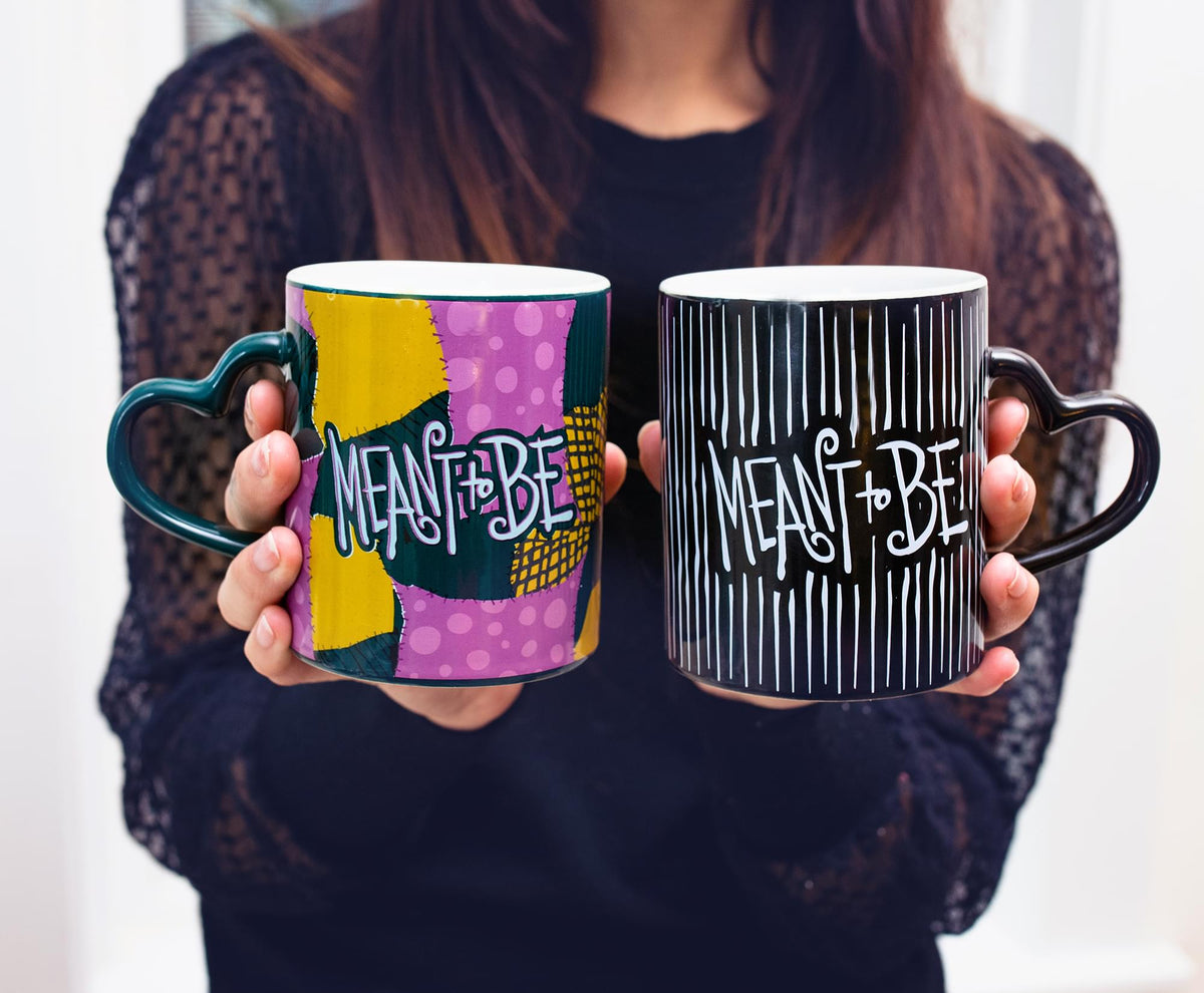 Disney Nightmare Before Christmas Jack and Sally Mug Set | Each Holds 14 Ounces