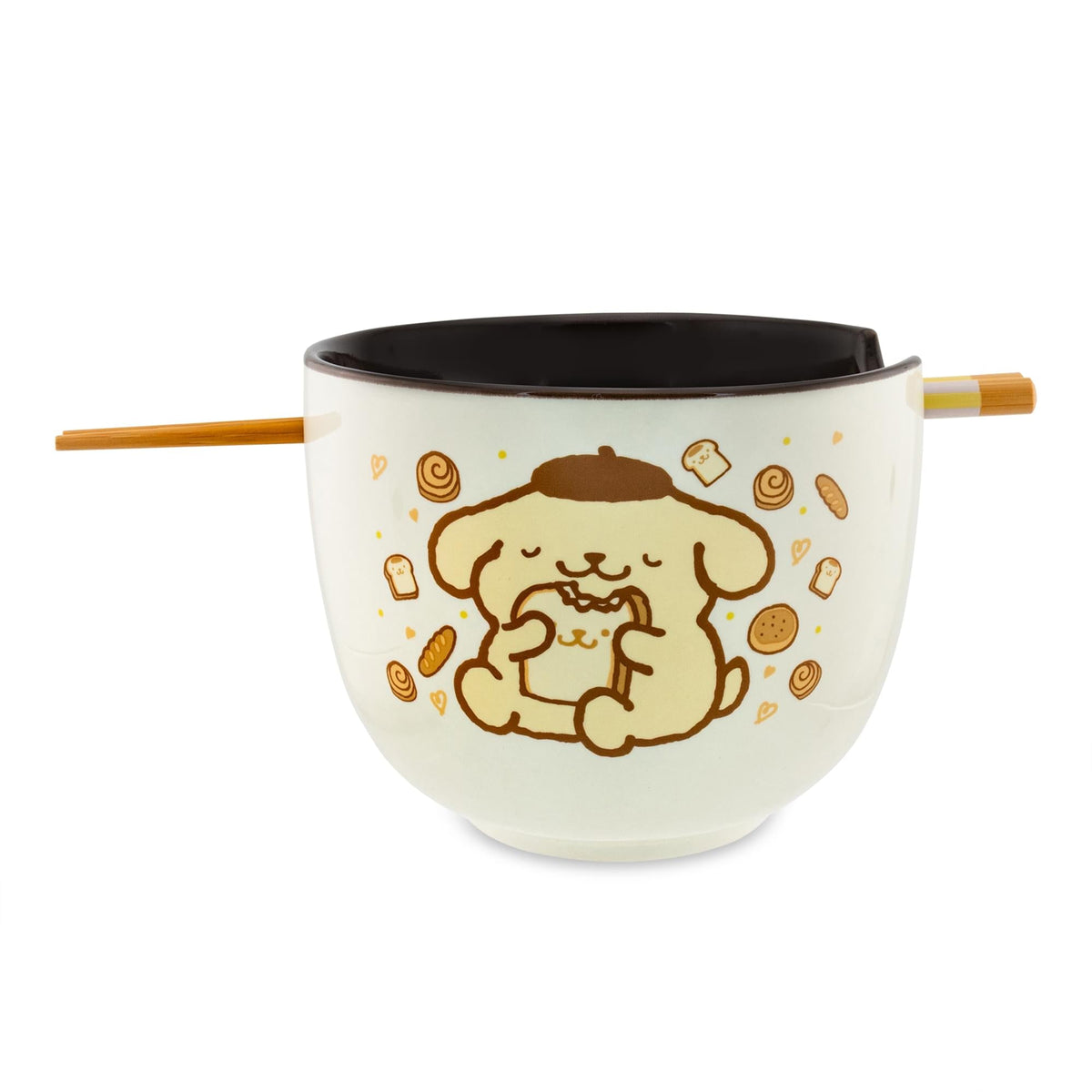 Sanrio Pompompurin 20-Ounce Ramen Bowl With Chopsticks and Spoon
