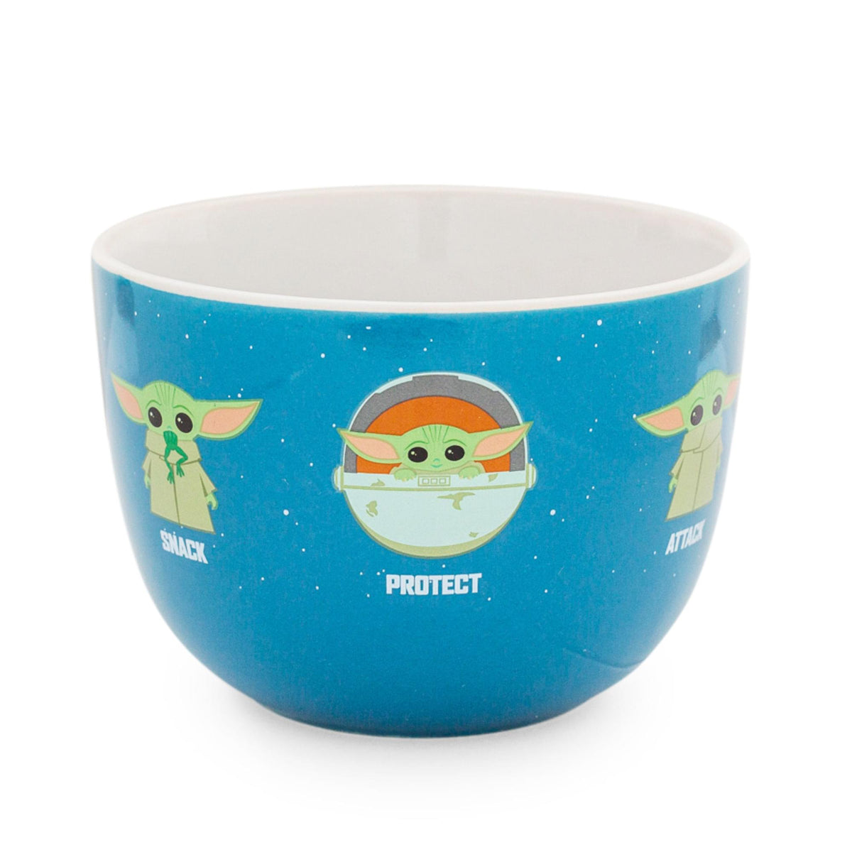 Star Wars: The Mandalorian "Protect Attack Snack" Ceramic Soup Mug | 24 Ounces