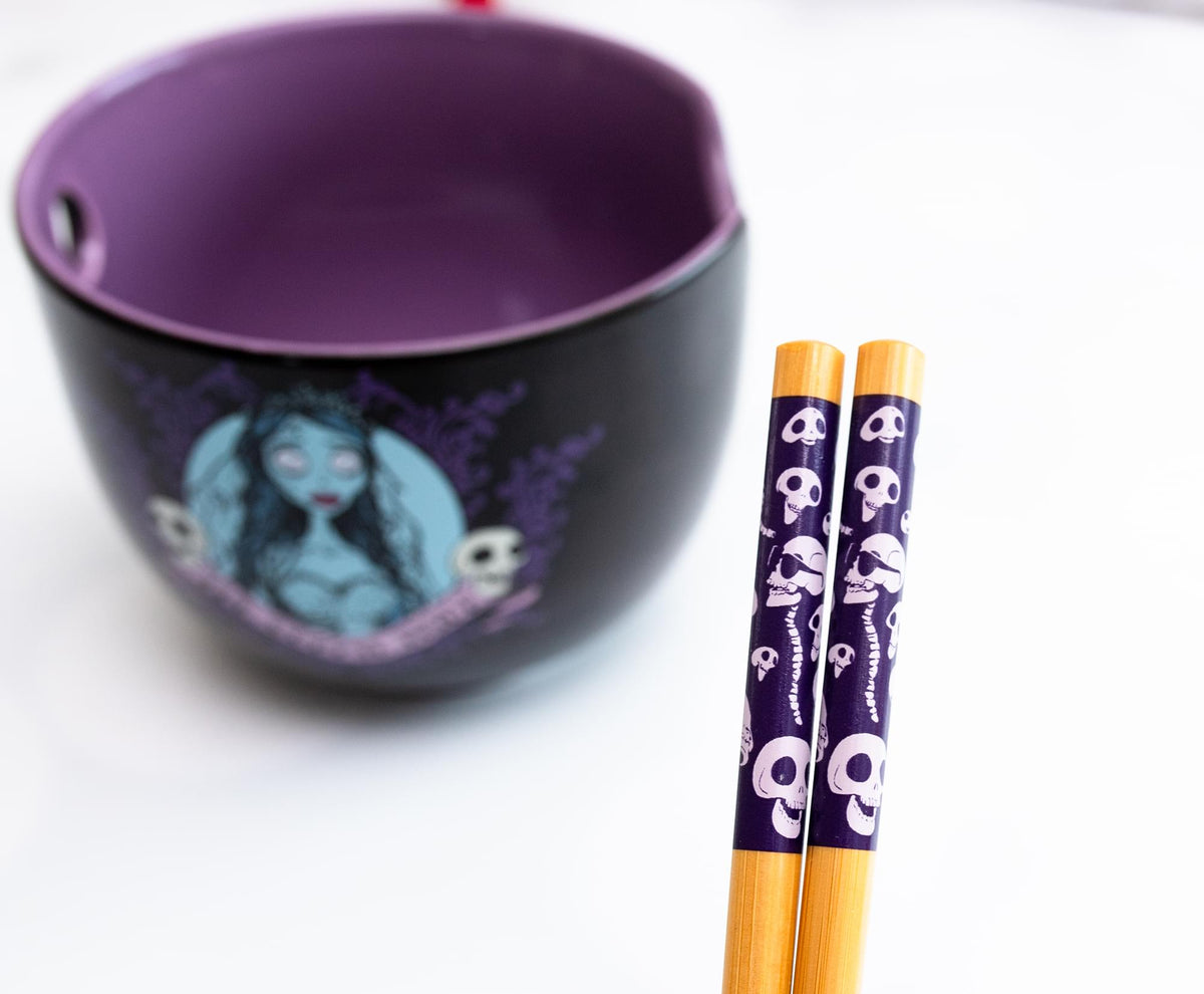 Tim Burton's Corpse Bride Emily 20-Ounce Ramen Bowl and Chopstick Set