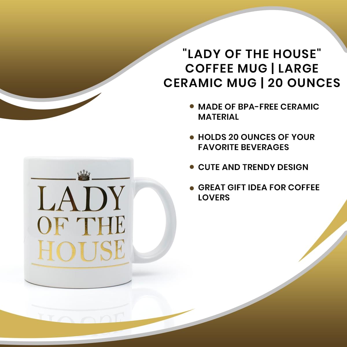 "Lady of the House" Downton Abbey Inspired Coffee Mug | Large Ceramic Mug | 20 Ounces