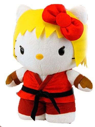 Street Fighter X Sanrio Ken Hello Kitty Large 10" Plush