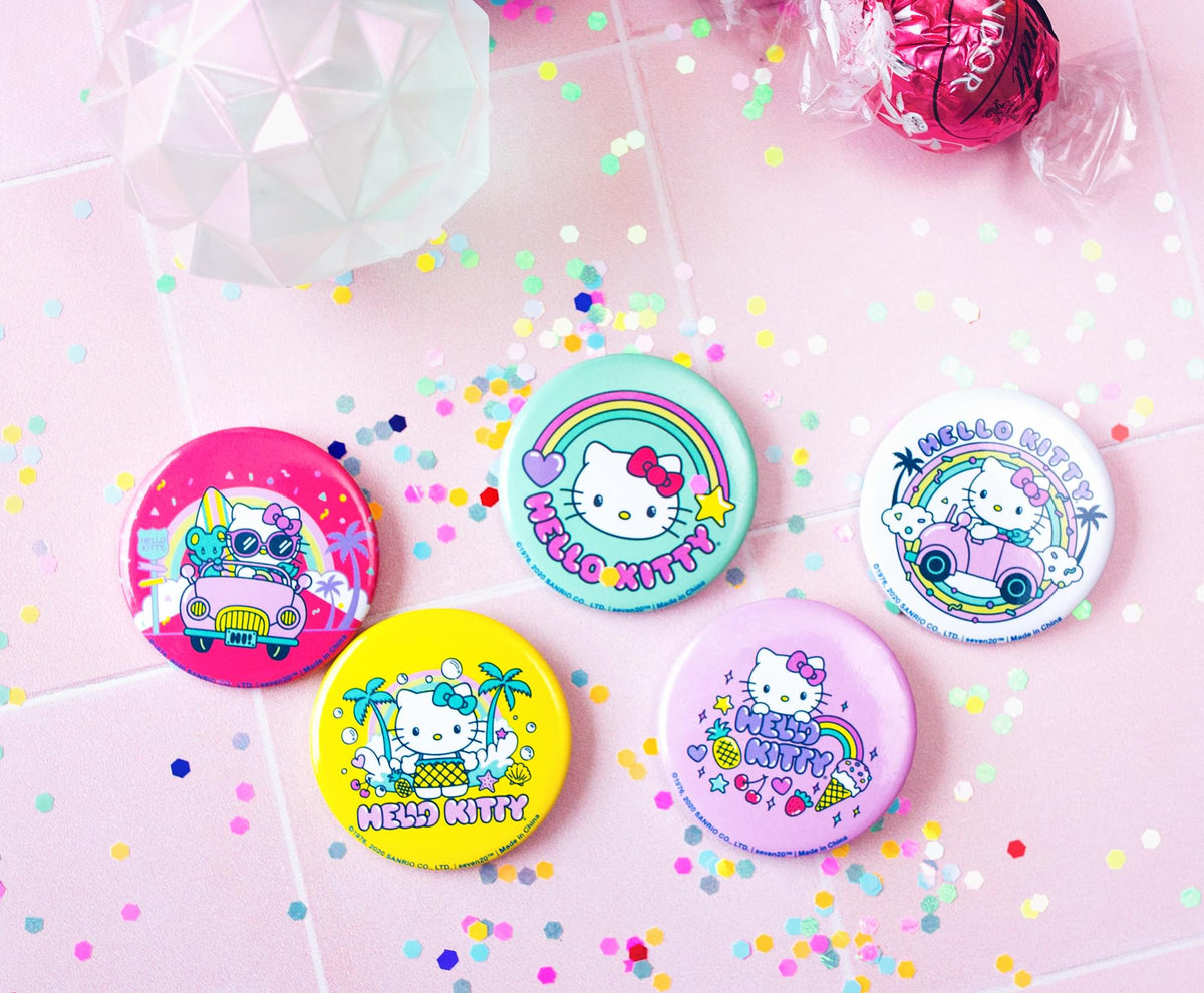 Sanrio Hello Kitty Pretty Pastels 5-Piece Tin Pin Button Set