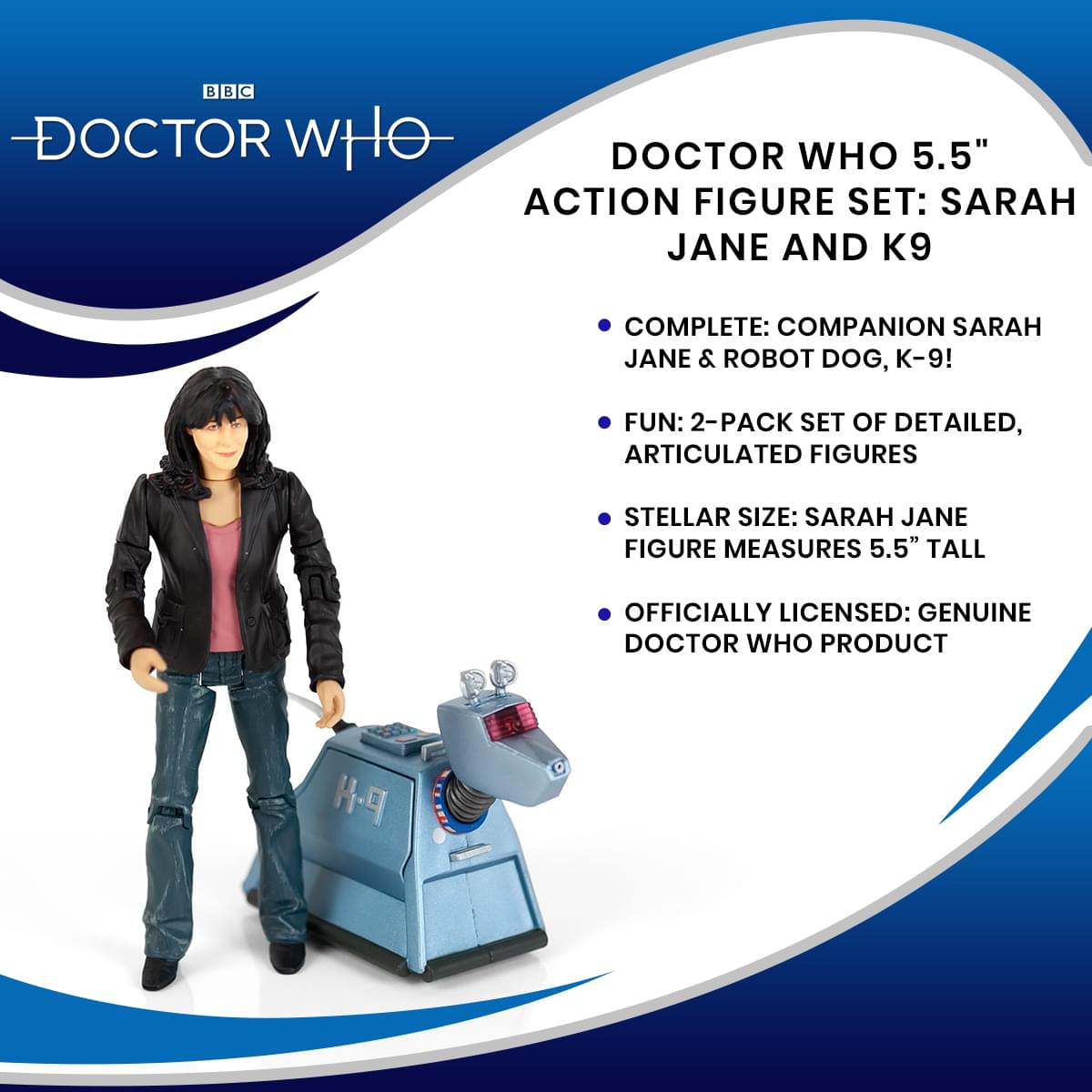 Doctor Who 5.5" Action Figure Set: Sarah Jane and K9