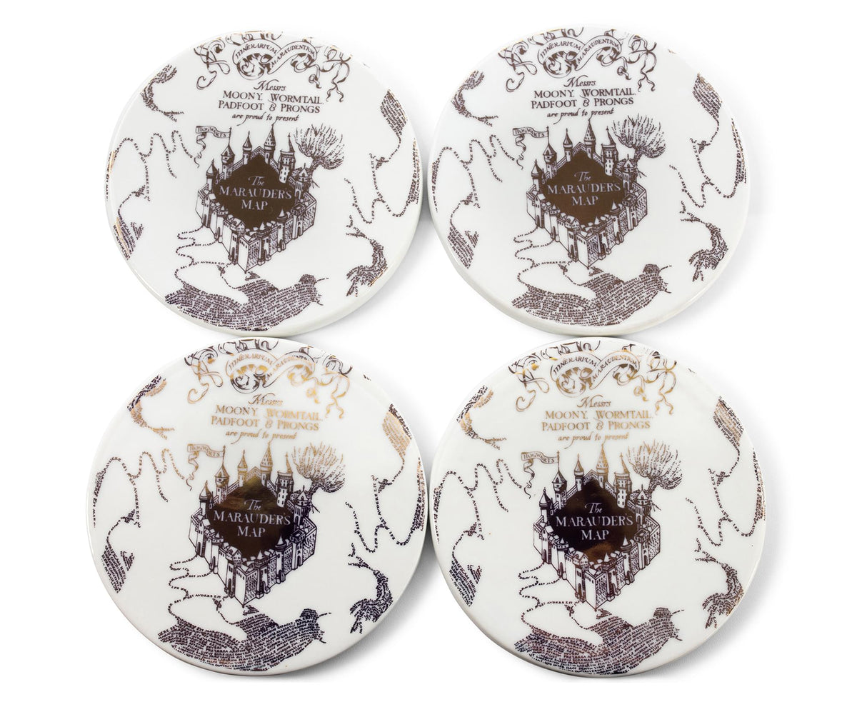 Harry Potter Marauder's Map Round Drink Coasters | Set of 4