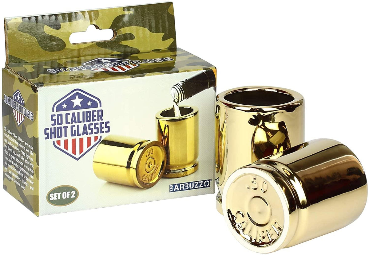 50 Caliber Bullet Casing 2oz Shot Glasses | Set of 2
